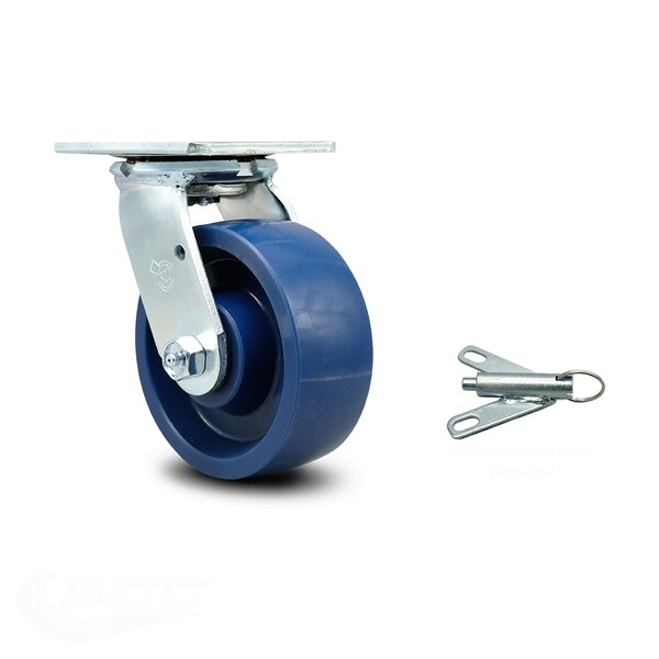5 Inch Solid Polyurethane Swivel Caster with Ball Bearing and Swivel Lock SCC